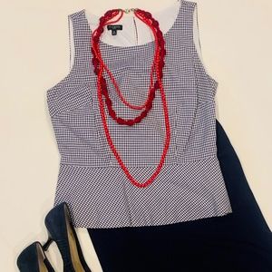 Talbots Gingham Peplum Top
